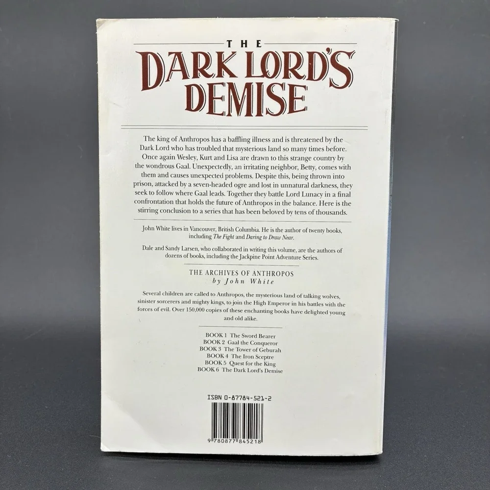 The‎ Dark Lord's Demise Archives of Anthropos Vol 6 2001 Paperback Fantasy Book